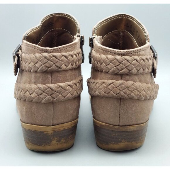 Life Stride Size 8.5M Side Zip Ankle Boots Block Heel Booties Brown Memory Foam - Picture 11 of 16